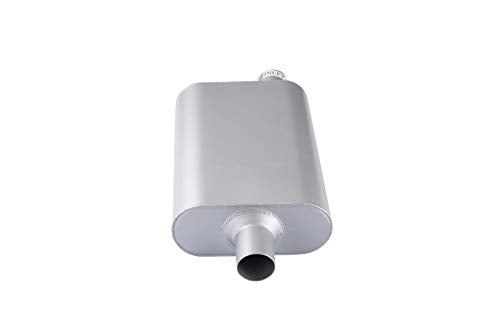 Universal Mufflers Dual Chamber 2" offset inlet (ID) 2" center outlet (ID) Performance Automotive Muffler Exhaust FH42041 - size: 2"