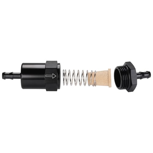1/4" Billet Inline Fuel Filter 30 Micron Aluminum Black - size: 1/4 inch