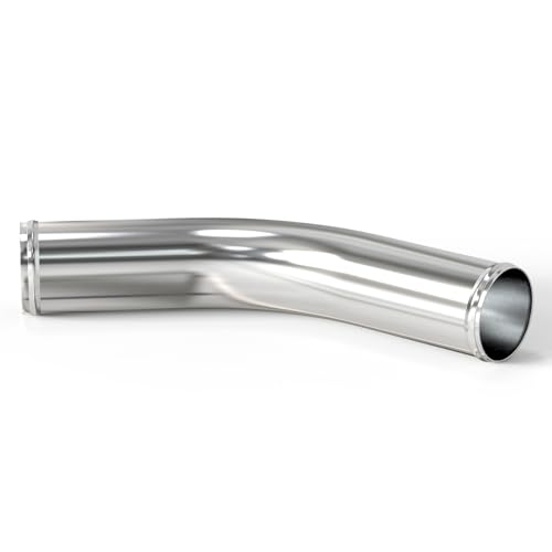 GASHER 1PCS 45 Degree Elbow Aluminum Alloy Tube Intercooler Pipe Air Intake Tube 1.5"OD, Leg Length 12" (300mm) with Bead Roll - color: 45 degree（With Clamps）, size: 1.5"OD (1 PC)
