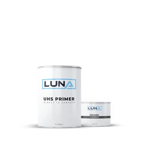DipYourCar Luna UHS Direct to Surface Primer/Sealer 1.25L Kit - Includes Reducer - High-Build Automotive Primer & Sealer, Ultra High Solids, Fast Drying, Easy Sanding, Excellent Adhesion for Car Paint, Body Repair & Metal Surfaces - color: White