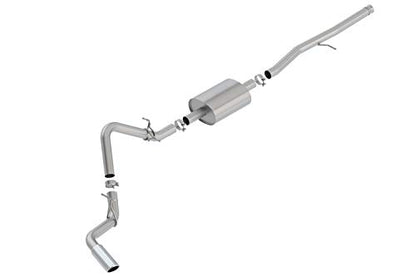 BORLA 140794 Cat-Back Sys. for '19-'23 Chev. Silv. 1500/GMC Sierra 1500 4.3L V6 5.3L V8 AT 2&4WD Ext. Cab 6' 7" Bed/Crew Cab 5' 9" Bed. Factory Single Side Exit ONLY. Adapt. 60708 Crew Cab 6' 7" Bed.