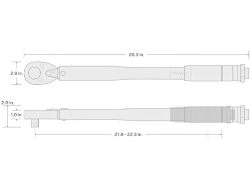 TEKTON 3/4 Inch Drive Micrometer Torque Wrench (50-300 ft.-lb.) | 24350 - size: 3/4 Inch Drive, style: 3/4 Inch Drive (50-300 ft.-lb.)