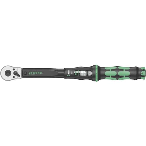 Wera - 5075611001 "Click-Torque B 2 torque wrench with reversible ratchet, 3/8"" x 20-100 Nm", black/green