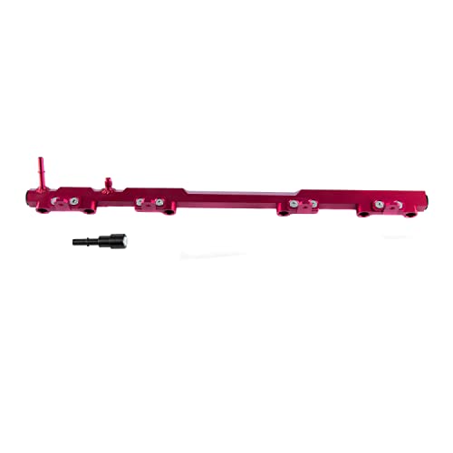 1Pcs Billet Aluminum Performance Fuel Rail Red Compatible with 1997-2001 Jeep Wrangler/TJ/Cherokee & 1995-2004 Jeep Grand Cherokee 4.0L L6 Gas - size: Red