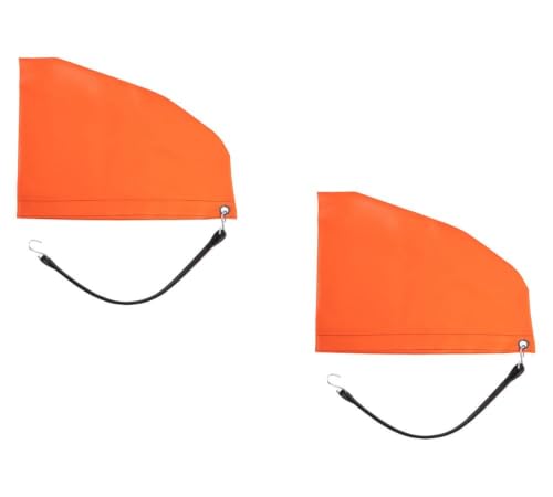 (2 Pack) Orange 12" Turbo Saver Exhaust Cover & 21" Rubber Snap Tie w/Hook - Weather Resistant PVC Turbo Cover to Protect Equipment at High Speeds & Excessive Airflow During Transport - size: 12 Inch, style: 2 - Pack