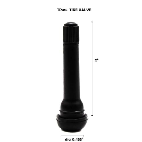 TR418 Rubber Snap-in Tire Valve Stem (TR418-5 Pack) - size: TR418 - 5 Pack