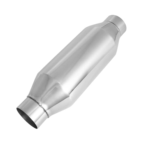 2.25" Universal Resonator, Straight Through Performance Muffler, 13" Overall Length, 304 Stainless Steel Welded On Resonator Muffler, Polished - size: 2.25" Inlet 13" Overall Length