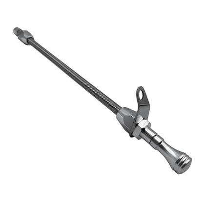 HAHAHA TH350 BellHousing Mount Dipstick（17.9 inch）, BellHousing Mount,TH350/Turbo 350 Short Flexible Braided Transmission Dipstick Compatible with Chevy/GM TH350 Turbo 350, (Silver) - color: Silver