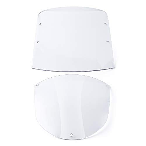 TCMT ABS Windshield Quarter Fairing Kit Fits For Sportster XL 88-16 Dyna 95-05 FXR 86-94 (Clear) - color: Clear Windshield