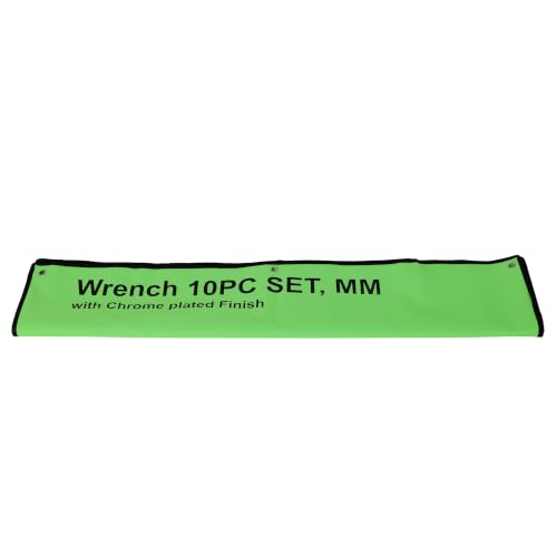 Jumbo Combination Wrench Set, 10-Piece Metric (34-50mm), Chrome Plated, Green Storage Bag - Most Complete Metric, INCLUDES 44mm & 45mm for Better Coverage, Chrome Professional - color: 10-piece Metric (34-50mm), Chrome