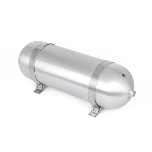 3 Gallon 5 Ports （1/4 NPT） Seamless Aluminum Air Tank for Air Ride Suspension Car Train Truck Horn Silver - color: Silver, size: 3-Gallon