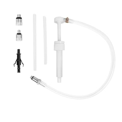 1 Set Transmission Fluid Pump Kit, 8cc Push-type Oil Transfer Pump, Anti-Clog Fluid Pump Automotive with 3/8" Swivel and 8mm 10mm Adapters for Oil WaterUniversal for Most Cars (White)