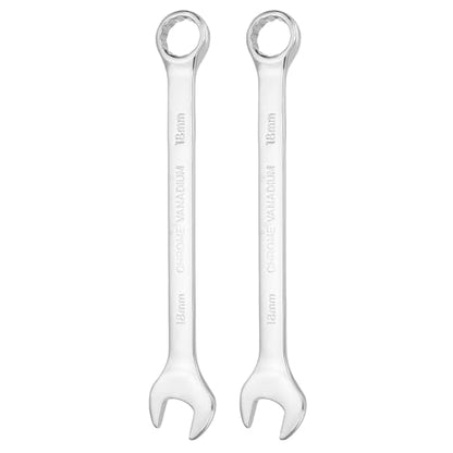 HARFINGTON 2pcs Combination Wrench 18mm Metric 12-Point Box and Open End - size: 18mm
