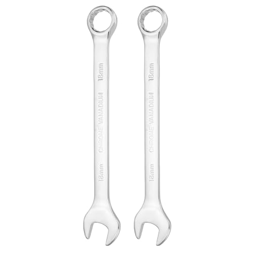 HARFINGTON 2pcs Combination Wrench 18mm Metric 12-Point Box and Open End - size: 18mm