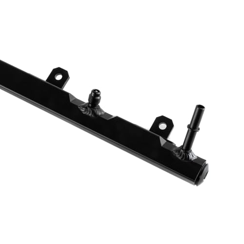 Billet Fuel Rail Replacement for 1997-2004 2008 Jeep Wrangler TJ Cherokee XJ 4.0L Black 1998 1999 2000 2001 2002 2003 04 94 95 96 97 98 Aluminum Billet Fuel Rail