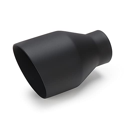 LCGP 2.5" inlet Universal Diesel Exhaust Tip 4.5" Outlet 7" Long Tail Tip, Black & Double Wall Angle Cut - size: 2.5“x4.5"x7", style: Black