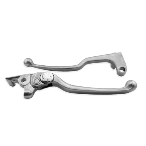 SKULL PIVOT- Chrome Motorcycle Brake Clutch Levers Adjustable Replacement Compatible with FZ6 FZ8 FZ07| 09 FJ09 MT07| 09 XSR700 900 - color: Silver