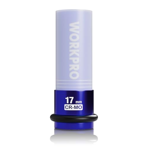 WORKPRO 1/2" Drive Lug Nut Impact Duty Socket, 17mm Deep Thin Wall Socket - size: 1/2" DR x 17mm