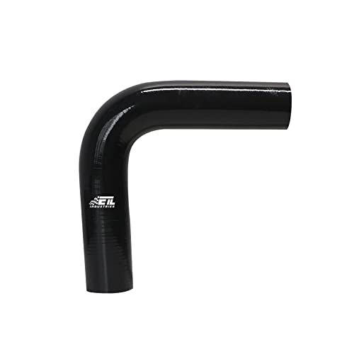 1.5" ID, 7" Leg Length 90 Degree Elbow Silicone Coupler Hose, 4-Ply Reinforced Universal Silicone Pipe Hose Turbo Intake Tube Intercooler Piping Black - color: Black, size: 1.5" ID