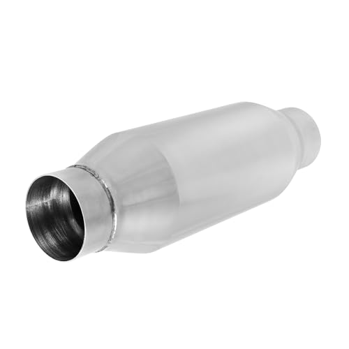 Exhaust Muffler, 2.5 Inch Inlet Resonator Muffler Straight Stainless Steel, Universal Performance Muffler 13''/340mm Overall Length, Polished - size: 2.5''x 4''