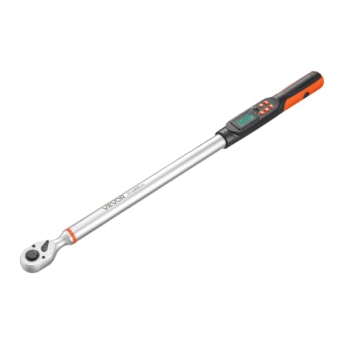 VEVOR Torque Wrench Set 1/2" Drive Digital Torque Wrench 4 Display Units, ±2% Accuracy, LCD Screen, with Buzzer and LED Indicator, with Sockets, Extension Bar, Adapter, for Automotive Repair - size: 1/2"
