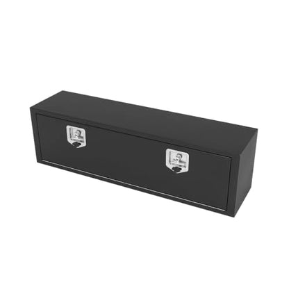 48"X12"X14" Underbody Steel Truck Box Black Heavy Duty Underbody Storage Box Waterproof Truck Tool Box Organizer w/Lock & Keys For RV,Pick up Toolbox - size: 48"x12"x14"
