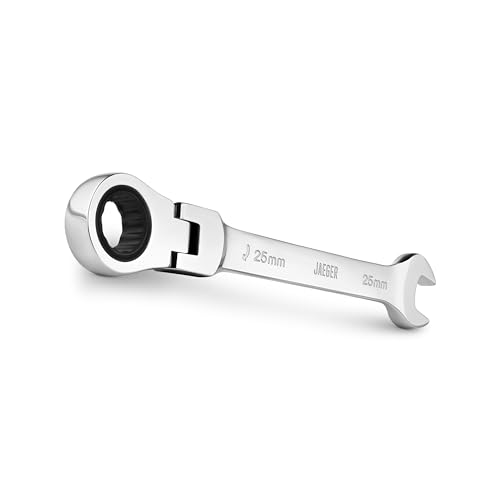 Jaeger 25 mm Flex Head Ratchet Wrench, 4° Swing, 12-Pt, Metric - size: 0.984" Flex Head, style: Individual Flex Head Ratcheting Wrench