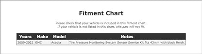 Tire Pressure Monitoring System (TPMS) Sensor Service Kit for GMC Acadia