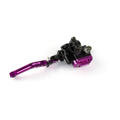 Universal Motorcycle 7/8" 22mm Brake Master Cylinder Reservoir Handlebar Clutch Lever CNC Left & Right Set Compatible with Honda Kawasaki Suzuki Yamaha Purple