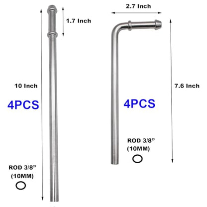 8PCS Exhaust Hangers 304 Stainless Steel 3/8"(10MM) Rod Car Exhaust Part - size: 8PCS 304 Stainless Steel Exhaust Hanger Rod
