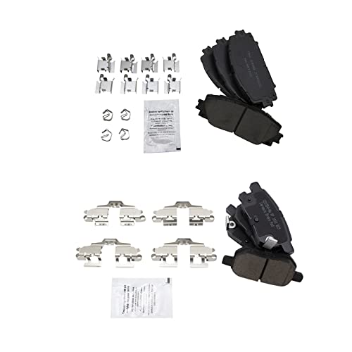 TRQ Front and Rear Brake Pads Ceramic - color: Ceramic, size: BFA12806