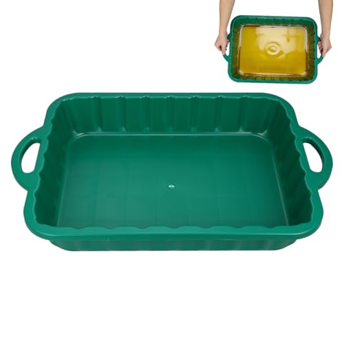 VOSAREA 2pcs 2-Gallon Oil Drain Pans, Green Automotive Catch Trays