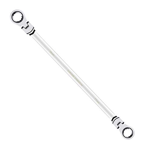 BULLTOOLS Flex-Head Extra Long Ratcheting Wrenches Double Box End Chrome Vanadium Steel 72-Tooth Wrench with Metric 17 mm x 19 mm - size: 17mmx19mm