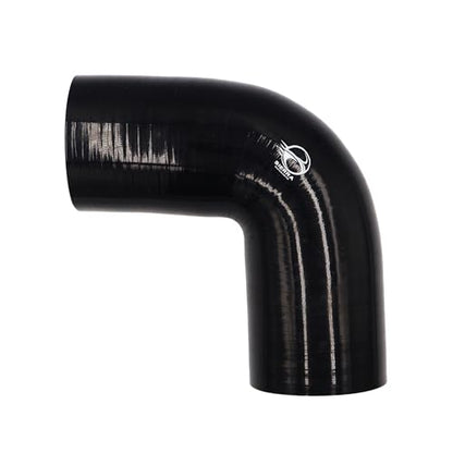 3 Inch / 76mm 90 Degree Silicone Elbow Hose – Extended Leg Design, True 102mm Length, 5.5mm Thickness – High Temp 4-Ply Black Coupler for Turbo, Intake, Radiator Pipe - size: 3 Inch / 76mm