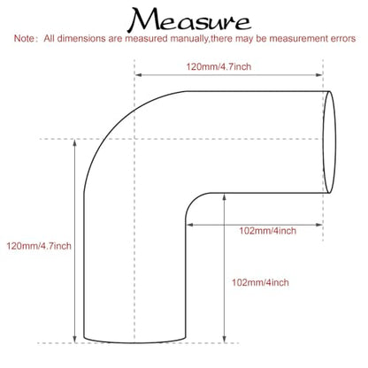 90 Degree Elbow 3 inch Silicone Coupler Intercooler Hose 4-Ply - size: ID 3"
