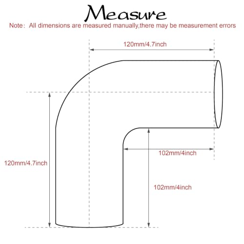 90 Degree Elbow ID 3.5 inch (89mm) Silicone Coupler Hose 4-Ply - size: ID 3.5"