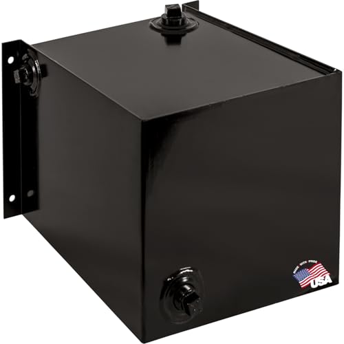 Buyers Products SMR7S Side Mount Steel Hydraulic Reservoir, 7 Gallon, Powder-Coated HRPO Steel, Internally Baffled, Welded Rear Brackets, 2 in. NPT Suction/Return, 1-1/4 in. NPT Return Port - size: 7 Gallon