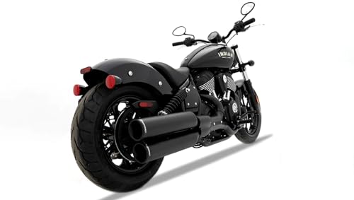 Rinehart Racing Indian Chief Black Slip On Mufflers with Black End Caps 500-1501