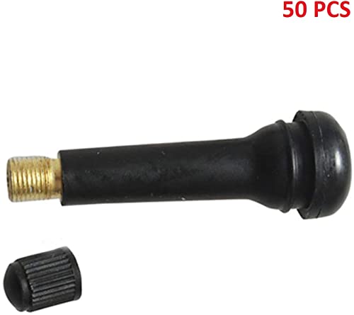 BLACKHORSE-RACING 50PCS TR418 Valves Standard 2" Snap in Tubeless Rubber Tire Valve Stem - size: TR418-50pcs