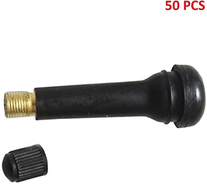 BLACKHORSE-RACING 50PCS TR418 Valves Standard 2" Snap in Tubeless Rubber Tire Valve Stem - size: TR418-50pcs