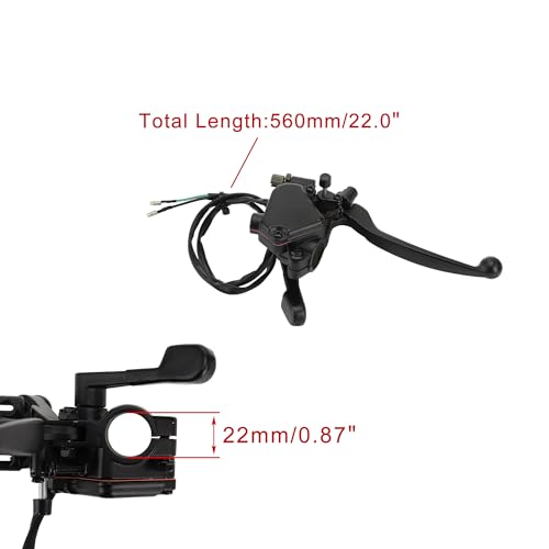 WOOSTAR 7/8" 22mm Thumb Throttle with Dual Brake Lever Assembly Replacement for 50cc 70cc 90cc 110cc 125cc 150cc 200cc 250cc 4 Wheeler Quad ATV Go Kart