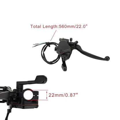 WOOSTAR 7/8" 22mm Thumb Throttle with Dual Brake Lever Assembly Replacement for 50cc 70cc 90cc 110cc 125cc 150cc 200cc 250cc 4 Wheeler Quad ATV Go Kart