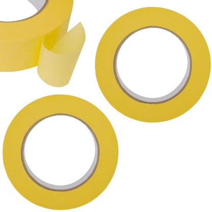 Automotive Refinish Masking Tape Yellow 36mm x 55m, Cars Vehicles Auto Body Paint Tape, Automotive Painters Tape Bulk Set for Precise Auto Painting and Detailing(2 Roll-Yellow)