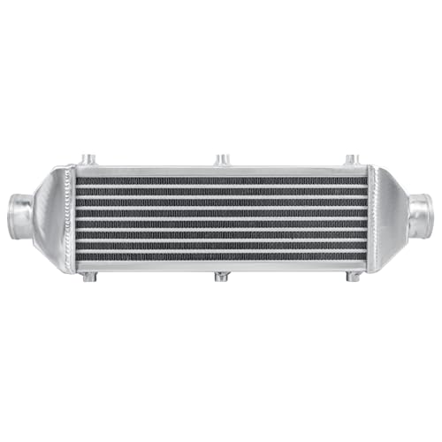 Universal Intercooler 24.5''x7.5''x2.8" Front Mount Intercooler 2.6'' Inlet and Outlet Aluminum Turbo Intercooler Direct Replacement for Any Turbo Charger system - size: 24.5''x7.5''x2.8" 2.6''