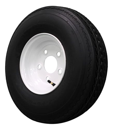 Antego 5.70-8 Trailer Tire & Wheel, Load Range C, 5 Lug White, Set of 2