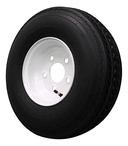Antego 5.70-8 Trailer Tire & Wheel, Load Range C, 5 Lug White, Set of 2