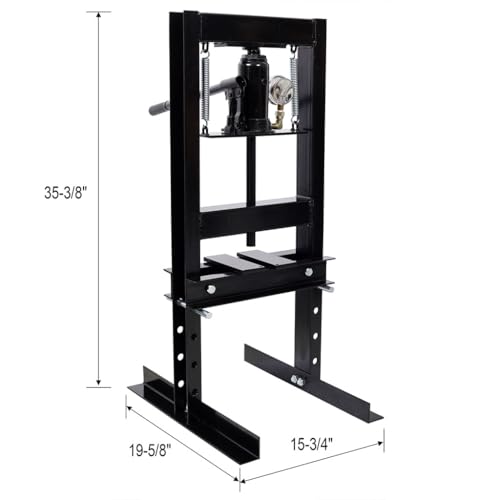 6 Ton Hydraulic Shop Press, Heavy Duty H-Frame Press with Adjustable Working Table, 13,000 lb Capacity, Steel Frame Garage Press for Bending, Straightening & Bearing Removal, Orange,Black - color: Black