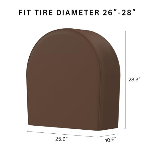 eletecpro RV Tire Covers, Fit 26-29 Inch Tire Diameters, Brown, 4-Pack - color: Brown, size: M (Fits Tire Diameters 26''-29'')
