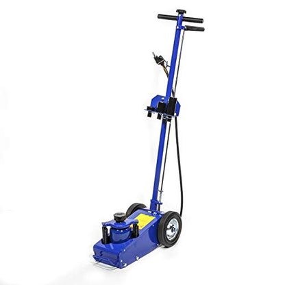 Stark USA 22 Ton Hydraulic Floor Jack Air-Operated Axle Bottle Jack with (4) Extension Saddle Set Built-in Wheels, Blue - size: 22 Tons