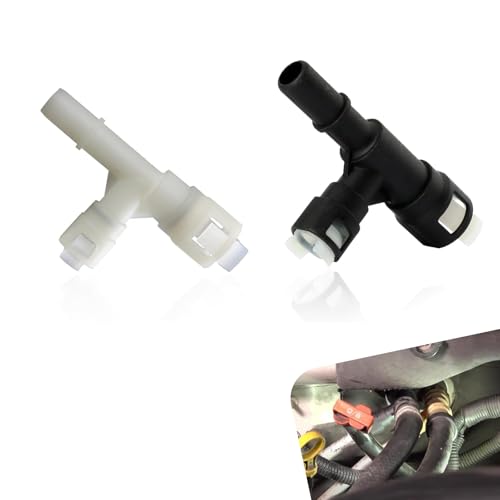 2 PCS Car Heater Inlet Hose Tee Connector, Three-way Cooling Water Pipe Joint, Replace# 15055343 15055342, Compatible with Cadillac Escalade Silverado Suburban GMC (Black & White)